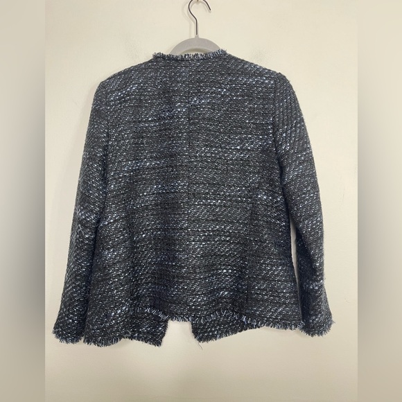 Talbots Shimmer Sparkly Blue Black Double Breast Blazer Sz 10P Career Holiday - Picture 8 of 14